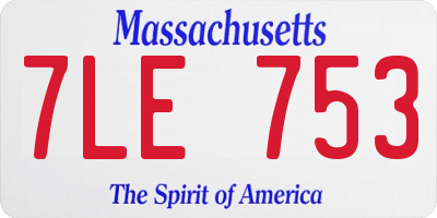 MA license plate 7LE753