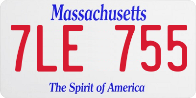 MA license plate 7LE755
