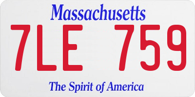 MA license plate 7LE759