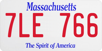 MA license plate 7LE766