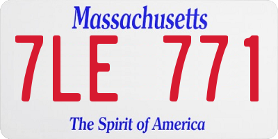 MA license plate 7LE771