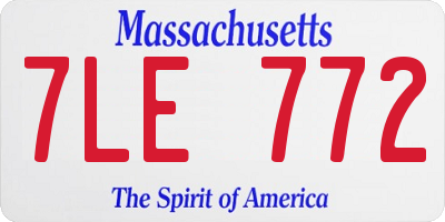 MA license plate 7LE772
