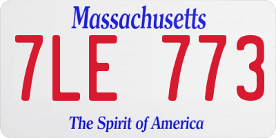 MA license plate 7LE773