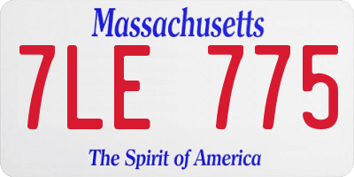 MA license plate 7LE775