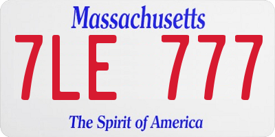 MA license plate 7LE777