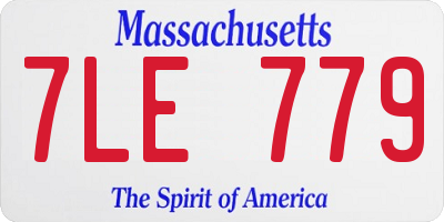 MA license plate 7LE779