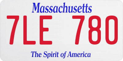 MA license plate 7LE780