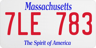MA license plate 7LE783