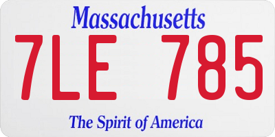 MA license plate 7LE785