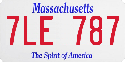 MA license plate 7LE787