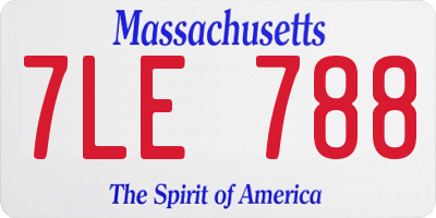 MA license plate 7LE788