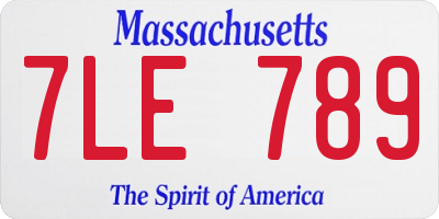 MA license plate 7LE789