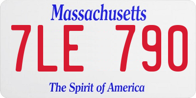 MA license plate 7LE790