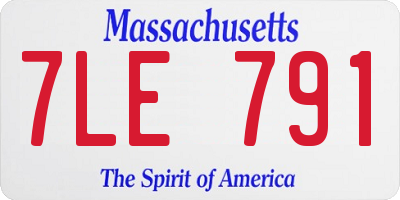 MA license plate 7LE791