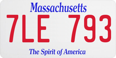 MA license plate 7LE793
