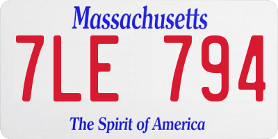 MA license plate 7LE794