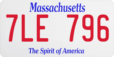 MA license plate 7LE796