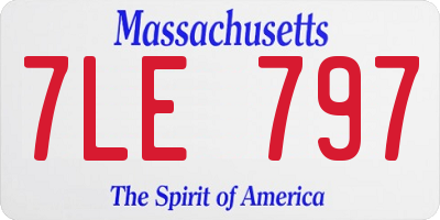 MA license plate 7LE797