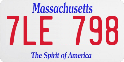 MA license plate 7LE798