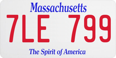 MA license plate 7LE799