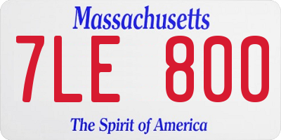 MA license plate 7LE800