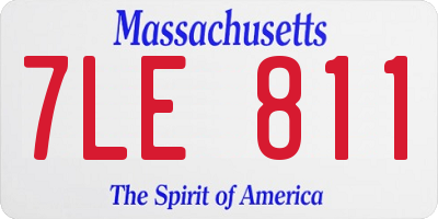 MA license plate 7LE811