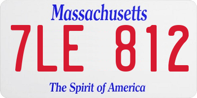 MA license plate 7LE812