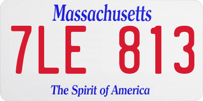 MA license plate 7LE813