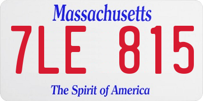 MA license plate 7LE815