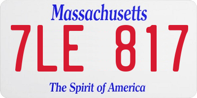 MA license plate 7LE817
