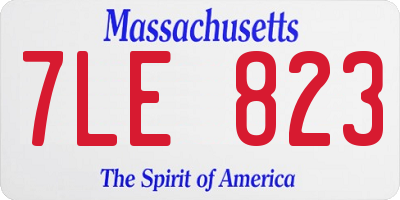 MA license plate 7LE823