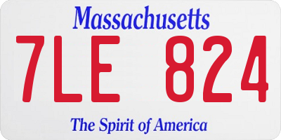 MA license plate 7LE824