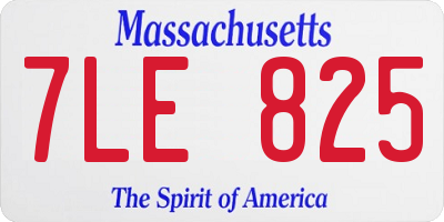 MA license plate 7LE825