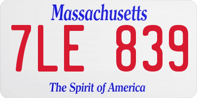 MA license plate 7LE839