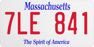 MA license plate 7LE841