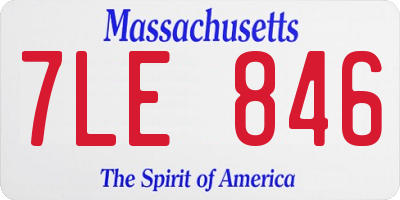 MA license plate 7LE846