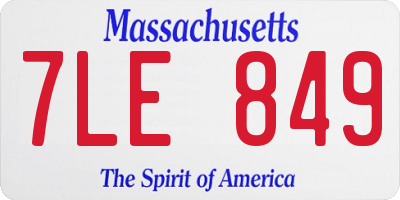 MA license plate 7LE849