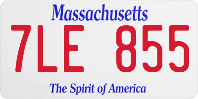MA license plate 7LE855