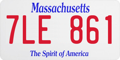 MA license plate 7LE861