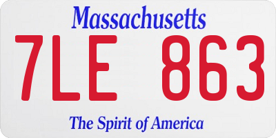 MA license plate 7LE863