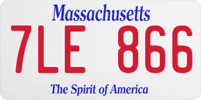 MA license plate 7LE866