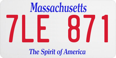 MA license plate 7LE871