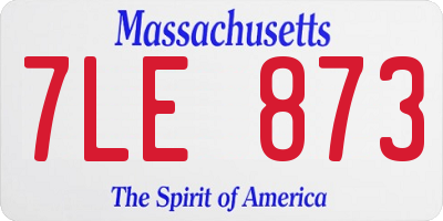 MA license plate 7LE873
