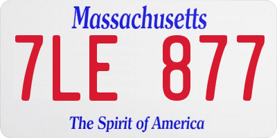 MA license plate 7LE877