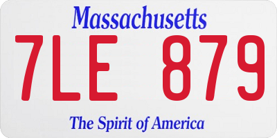 MA license plate 7LE879