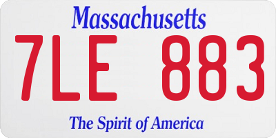 MA license plate 7LE883