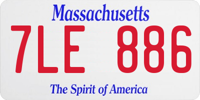 MA license plate 7LE886