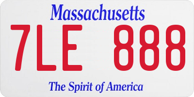 MA license plate 7LE888