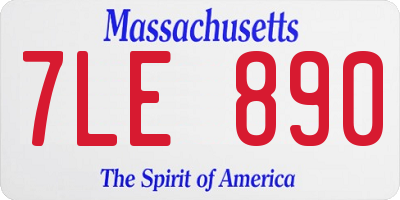MA license plate 7LE890