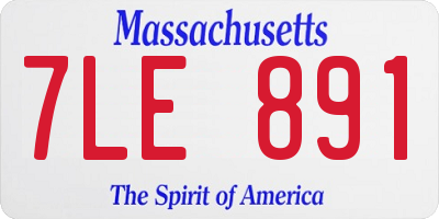 MA license plate 7LE891